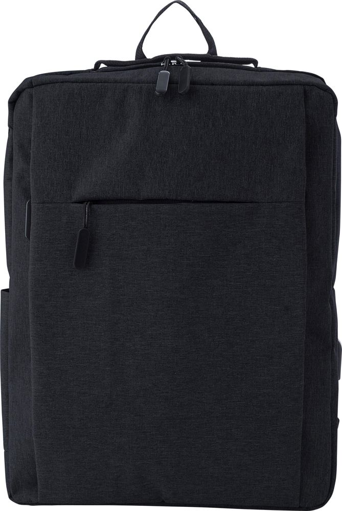 Polyester (600D) rugzak Carlito - voor bedrijven en relatiegeschenken - zwart