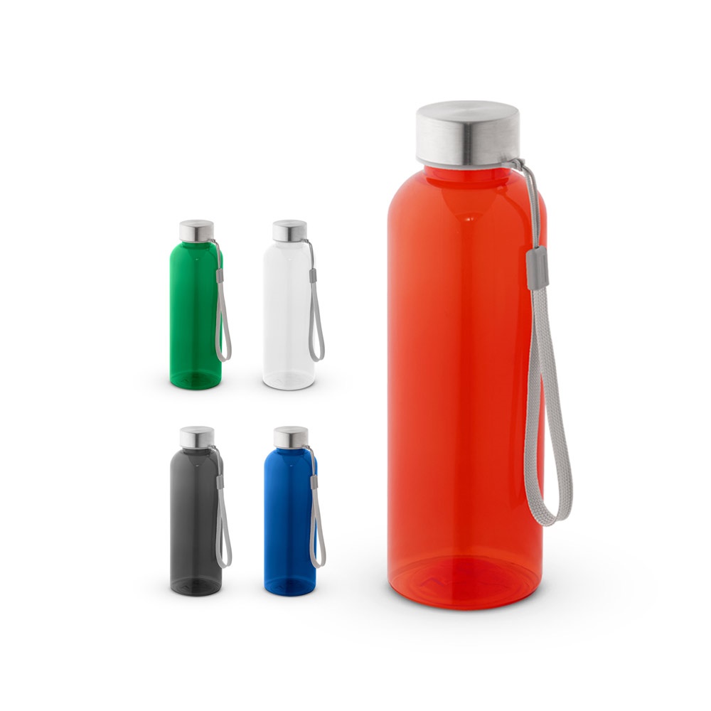 ENDERS M. Gerecycled PET (100% rPET) fles met glanzende doorschijnende afwerking 600 mL - bedrukt of onbedrukt