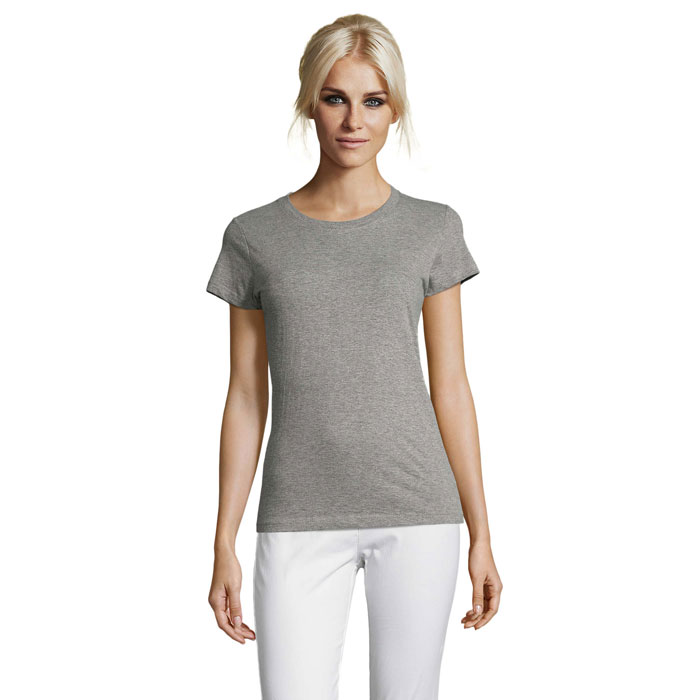 REGENT WOMEN - REGENT dames t-shirt 150g - bedrukt of onbedrukt verkrijgbaar - Grijs Gemeleerd
