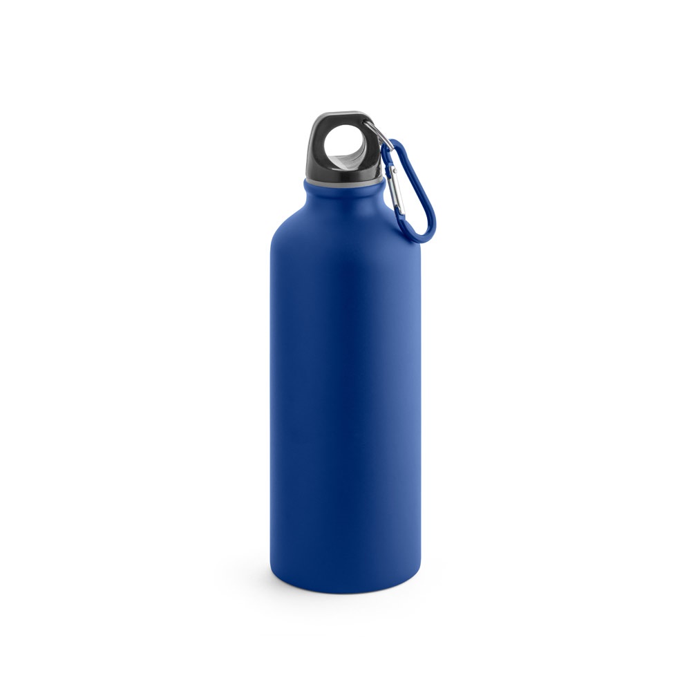 COLLINA. Aluminium fles met karabijnhaak 540 mL - bedrukt of onbedrukt verkrijgbaar - marineblauw