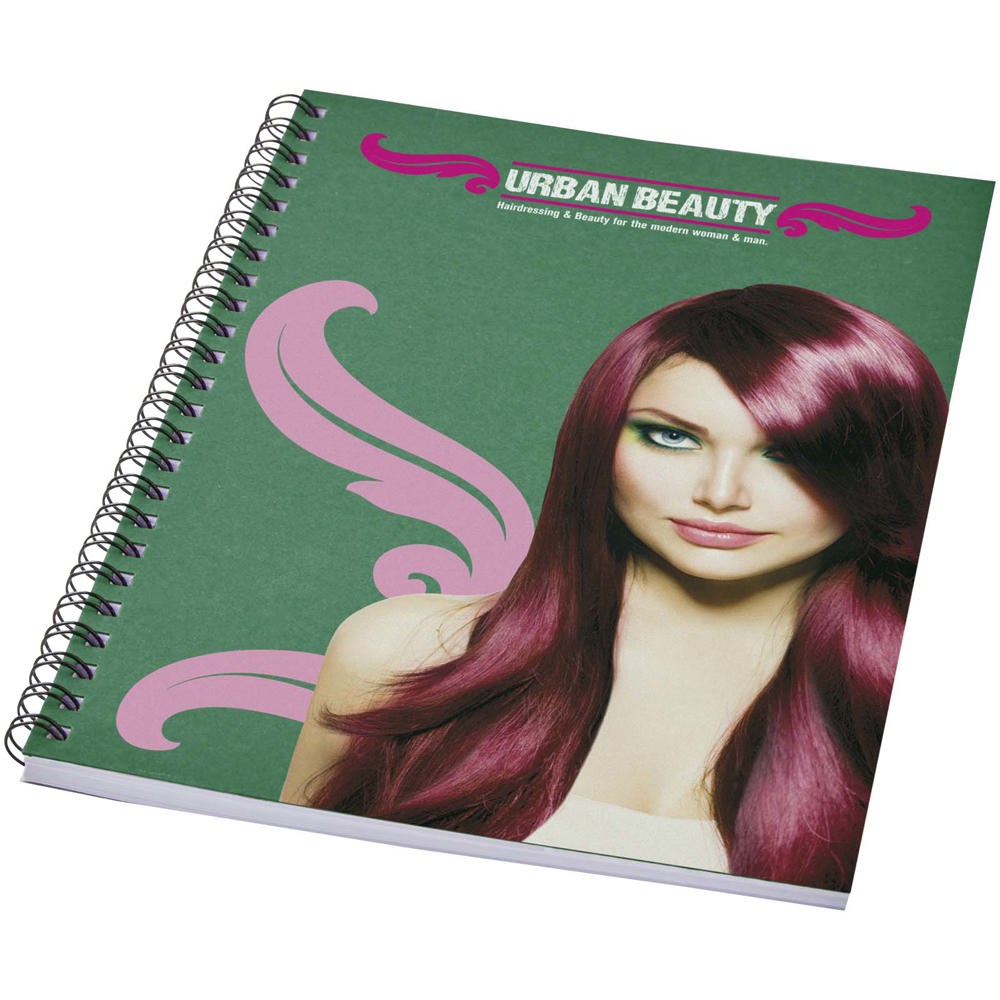 Desk-Mate® A5 kleuren spiraal notitieboek - voor bedrijven en relatiegeschenken - Gemêleerd groen