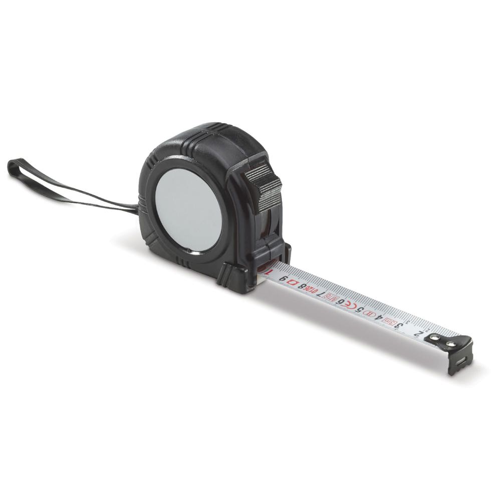 Rolmaat 3 meter - bedrukt of onbedrukt verkrijgbaar - Zwart