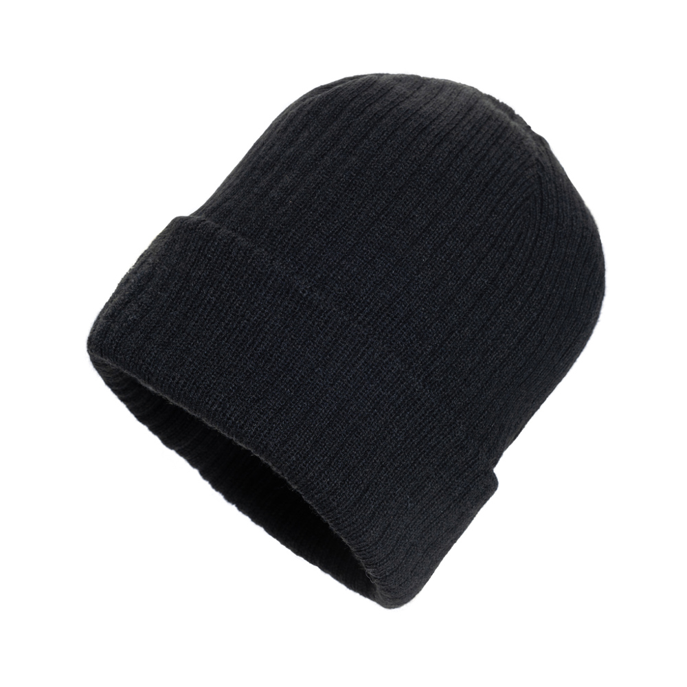 Pryor AWARE™ Polylana® beanie met omslag - voor bedrijven en relatiegeschenken - zwart (± PMS Black)