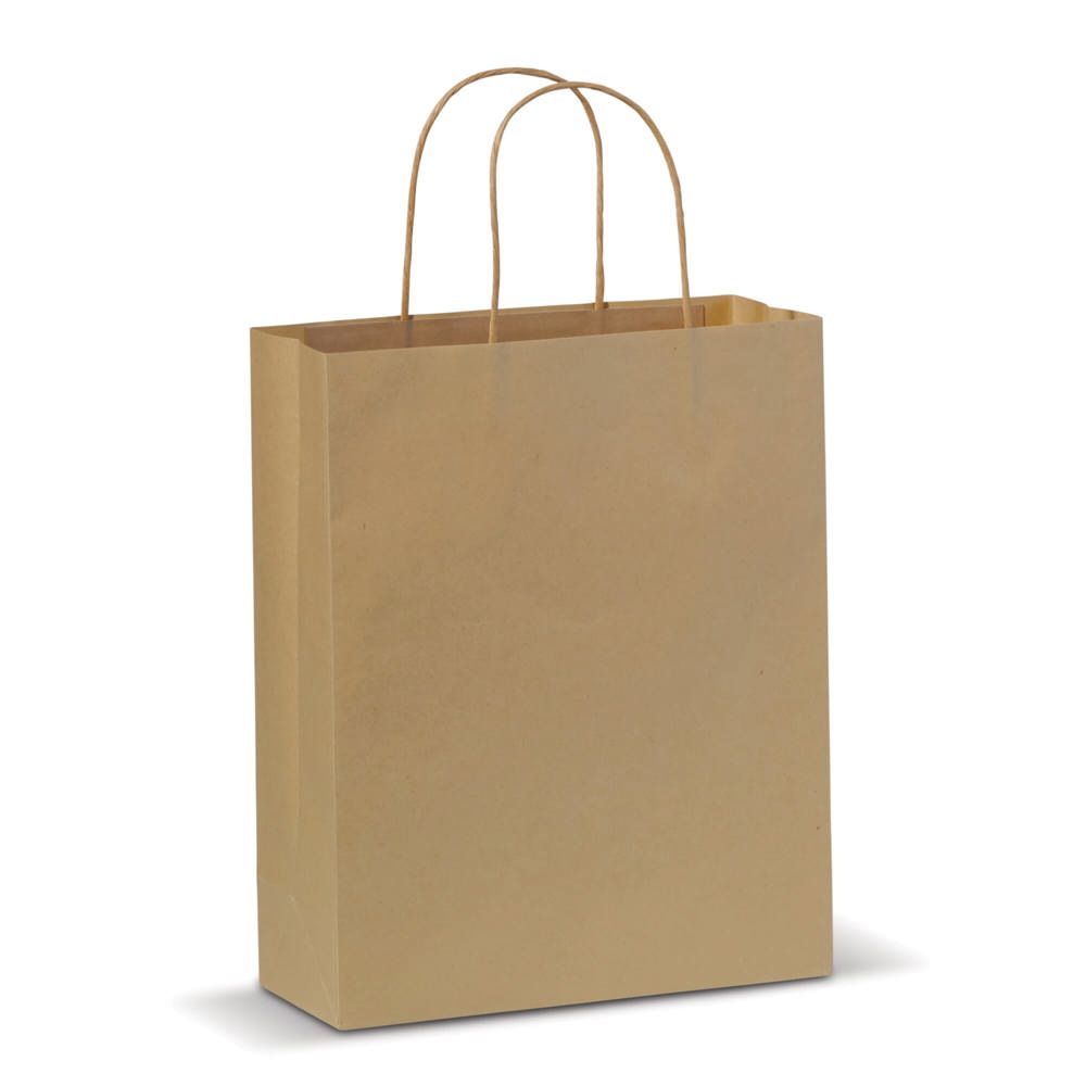 Draagtas papier middel 120g/m² - voor bedrijven en relatiegeschenken - Licht Bruin