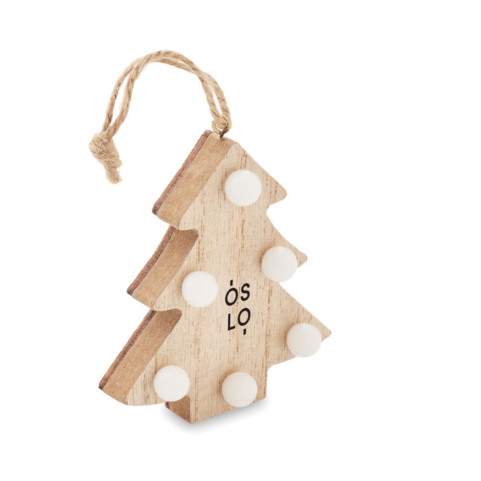 LULIE - Houten boom met lichtjes - bedrukt of onbedrukt verkrijgbaar