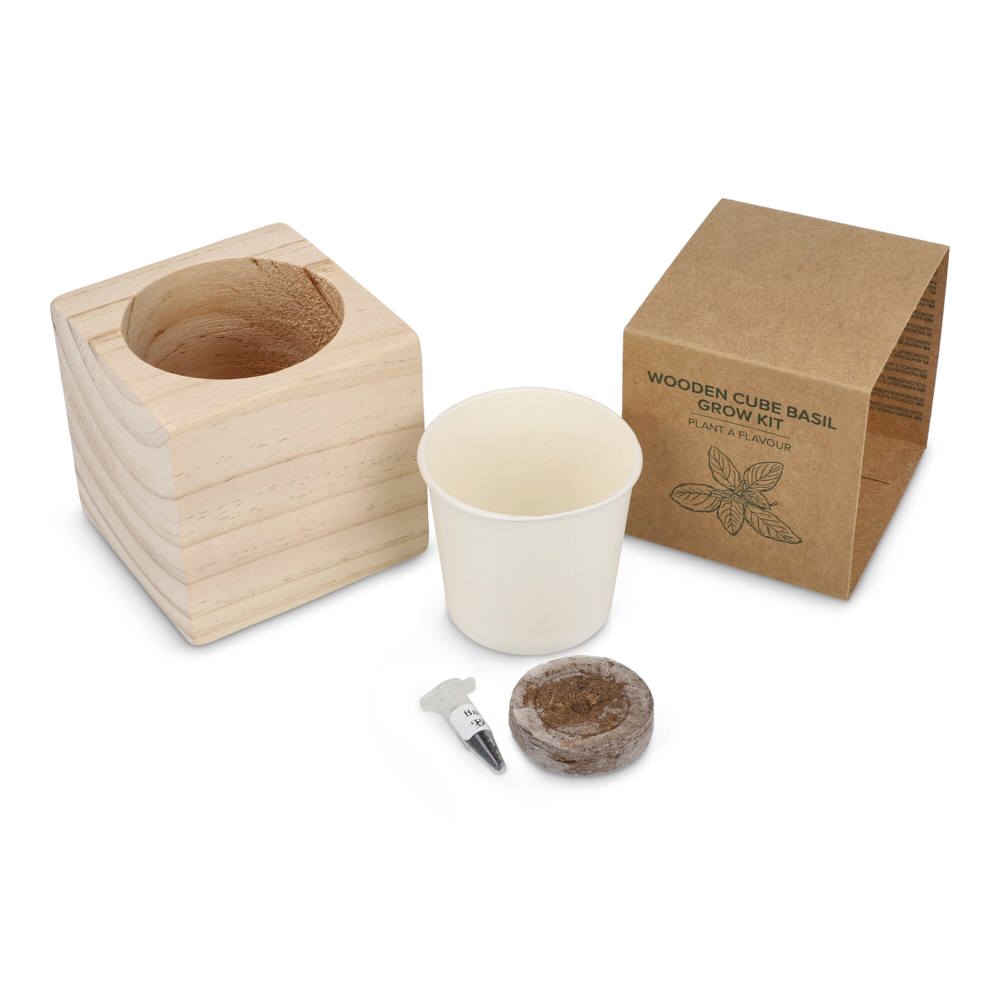 FSC Houten Plantenbak Set – Basilicum