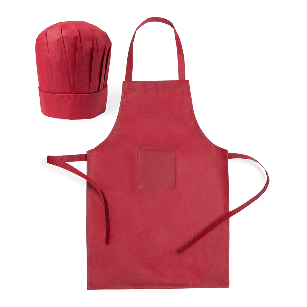 Mincok - chef set voor kinderen - bedrukt of onbedrukt verkrijgbaar - Rood