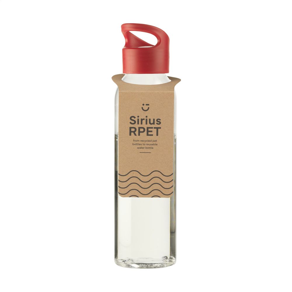 Sirius GRS RPET 650 ml - voor bedrijven en relatiegeschenken - transparant rood