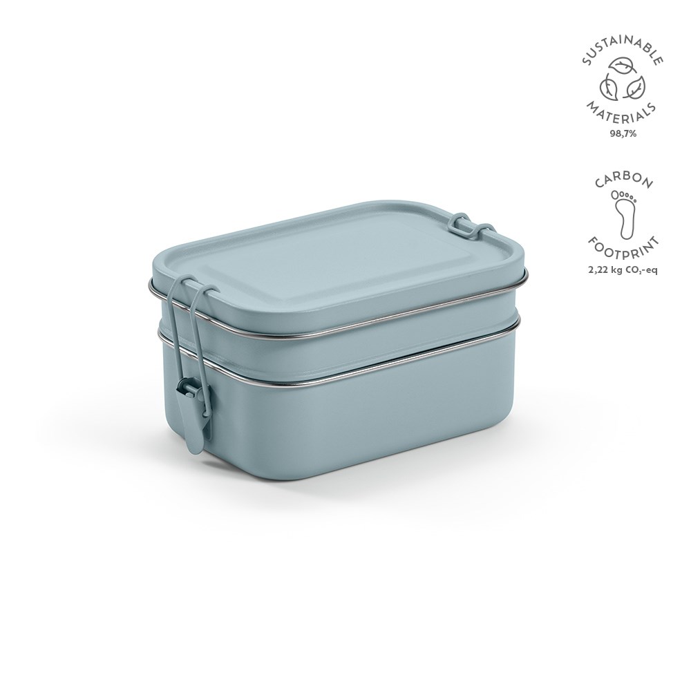 Tintoretto Lunchbox Gerecycled Roestvrij Staal 1240 ml - kopen of bedrukken - Heide blauw