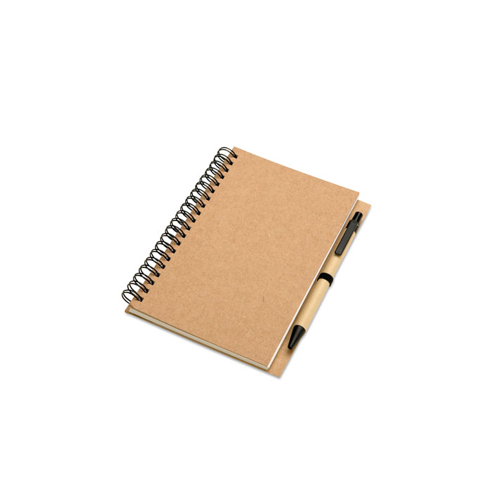 BLOQUERO - B6 Notitieblok en balpen - kopen of bedrukken - Beige
