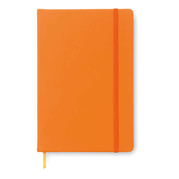 NOTELUX - A6 notitieboekje, gelinieerd - met logo of onbedrukt bestellen - Oranje