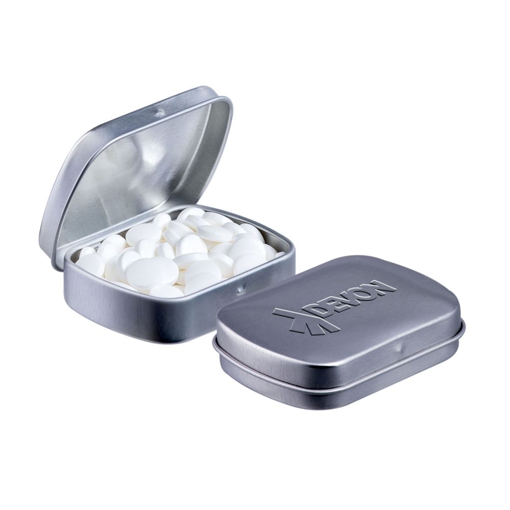 Mini scharnierblikje embossing - bedrukt of onbedrukt verkrijgbaar - Zilver
