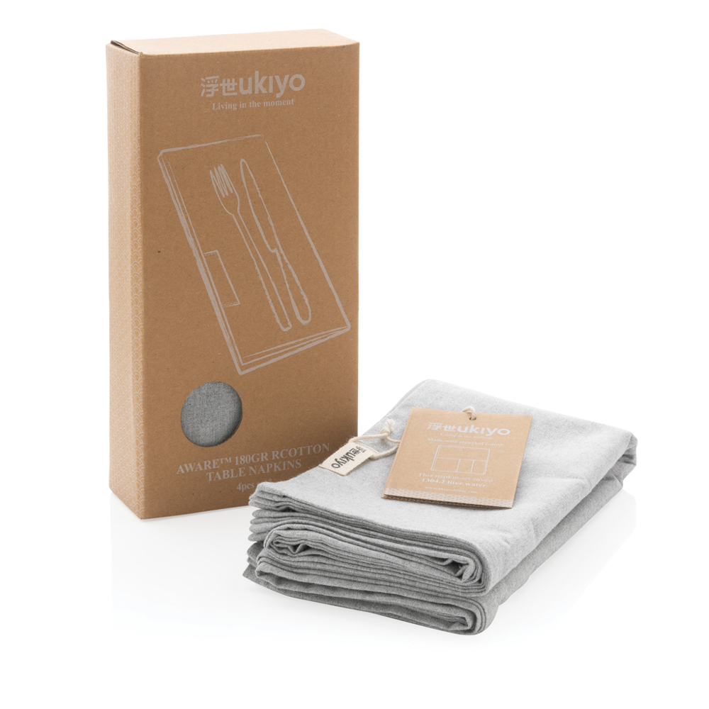 Ukiyo Aware™ 180gr 4-delige set recycled katoenen servetten