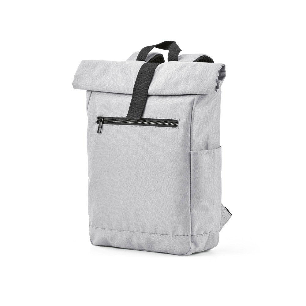 Rome backpack 12L rPET. Roll-top and velcro closure - Grijs