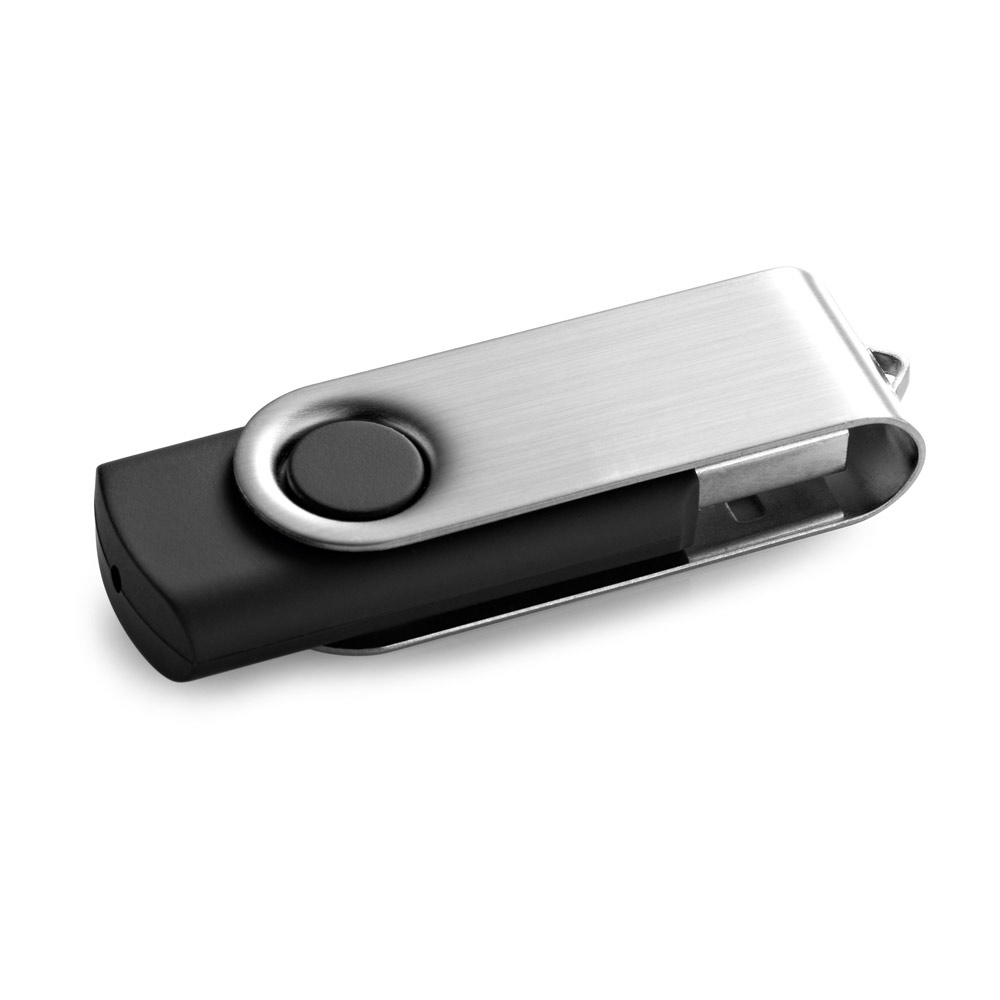 CLAUDIUS 32 GB. 32 GB USB-stick met metalen clip - Zwart