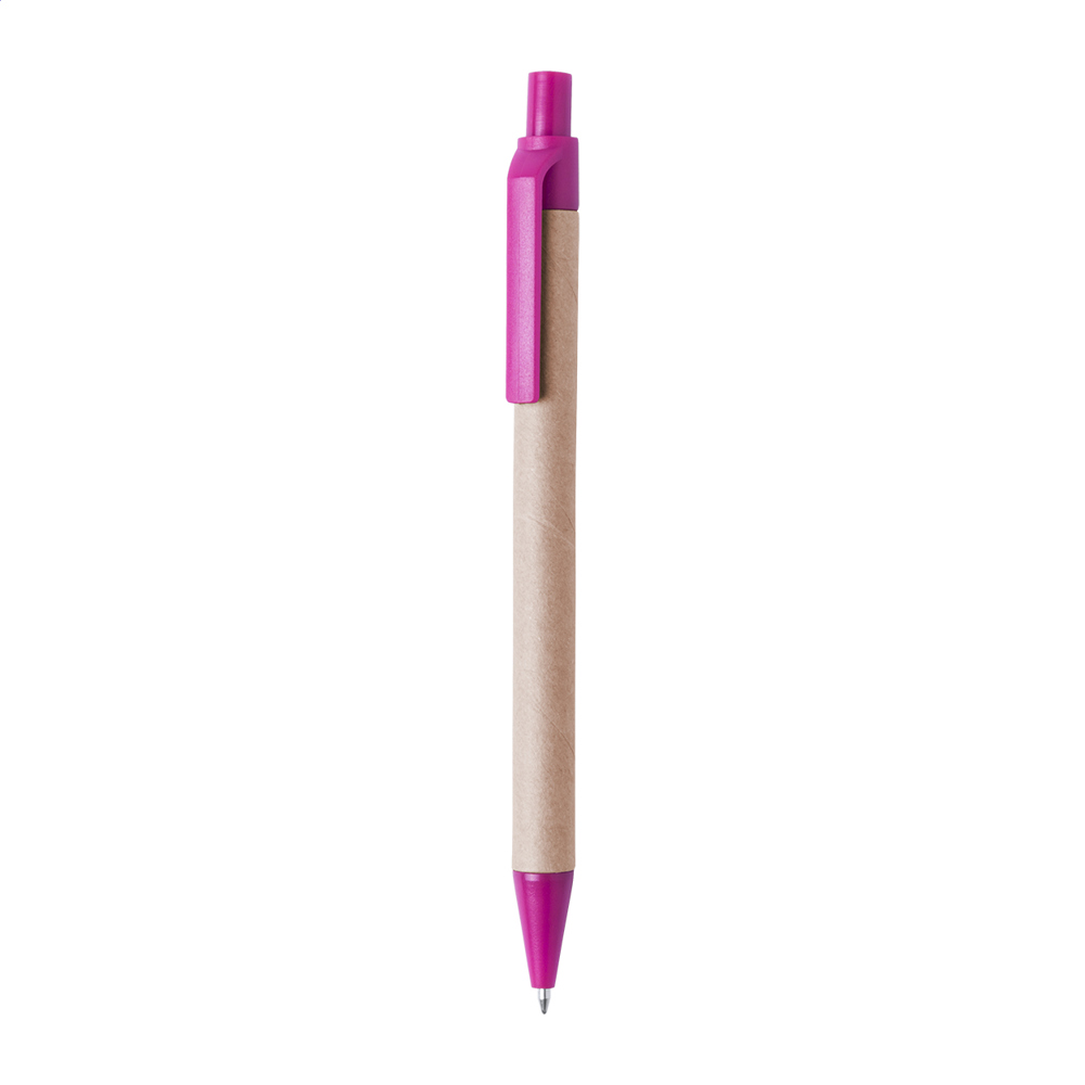 Papper - balpen - bedrukt of onbedrukt verkrijgbaar - fuchsia/natuurlijk