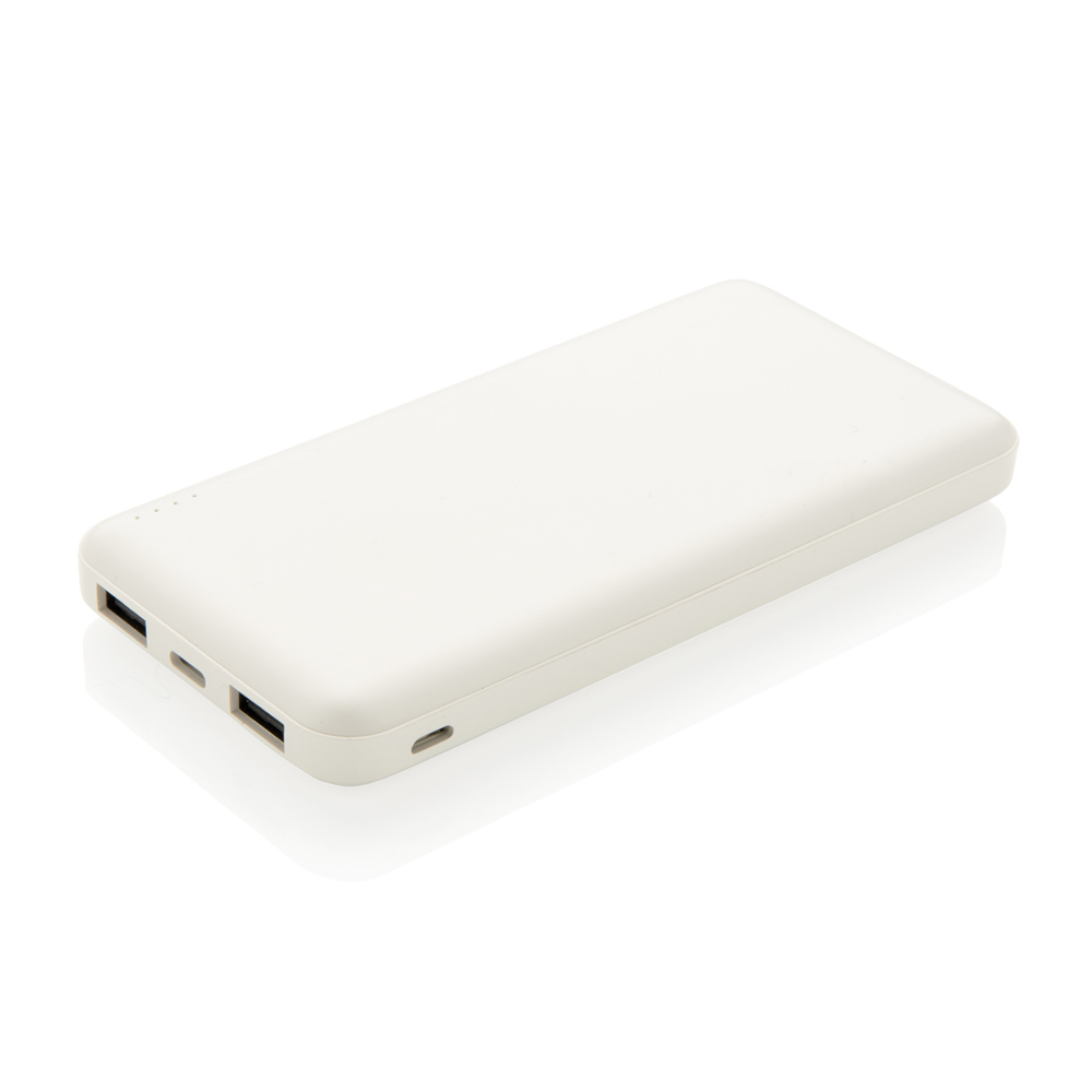 High density 10.000 mAh zakformaat powerbank - voor bedrijven en relatiegeschenken - wit (± PMS White)