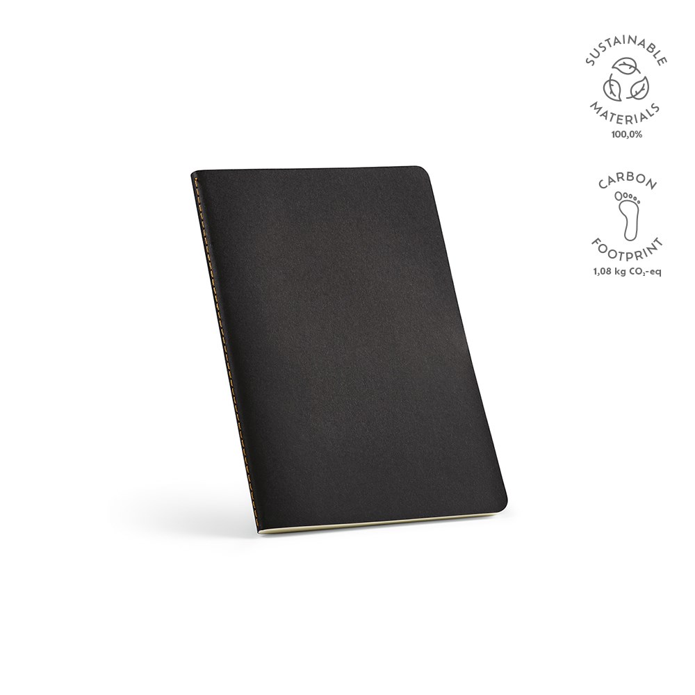 Bronte A5 notitieboek gerecycled papier 70 gsm - met logo of onbedrukt bestellen - Zwart