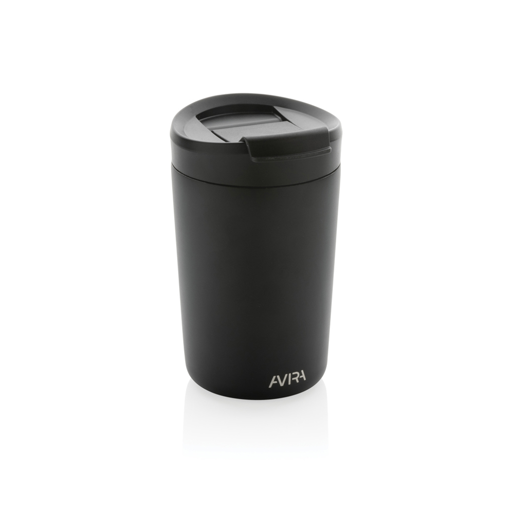 Avira Alya RCS gerecycled roestvrijstalen beker 300ML - voor bedrijven en relatiegeschenken - zwart (± PMS Black)