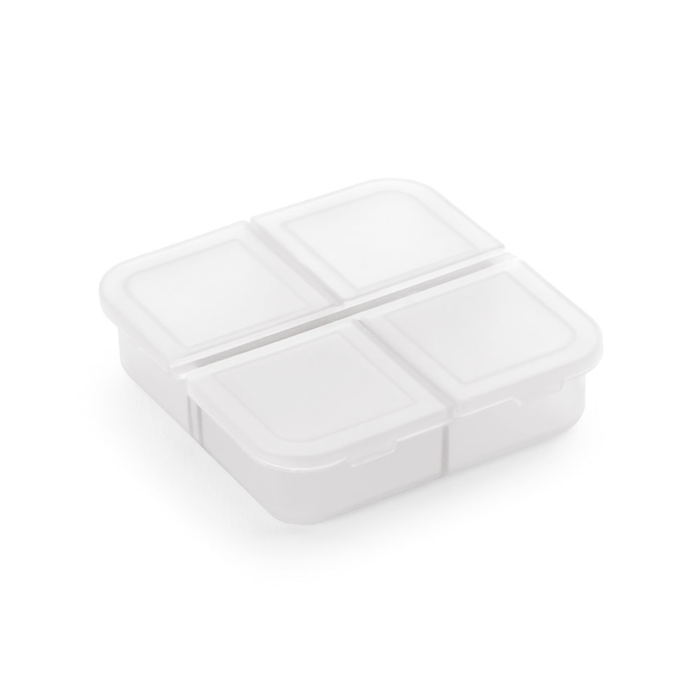 ROBERTS. Tablet doos met 4 verdelers - met logo of onbedrukt bestellen - wit