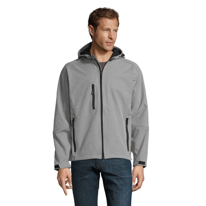 REPLAY MEN - REPLAY HEREN SOFTSHELL - met logo of onbedrukt bestellen - Grijs Gemeleerd