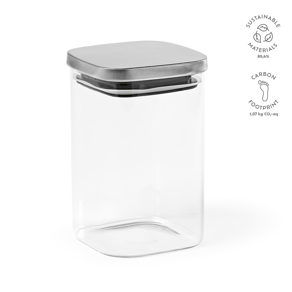 Delacroix 1200 canister Borosilicaatglas 1270 ml - Transparant - voor bedrijven en relatiegeschenken