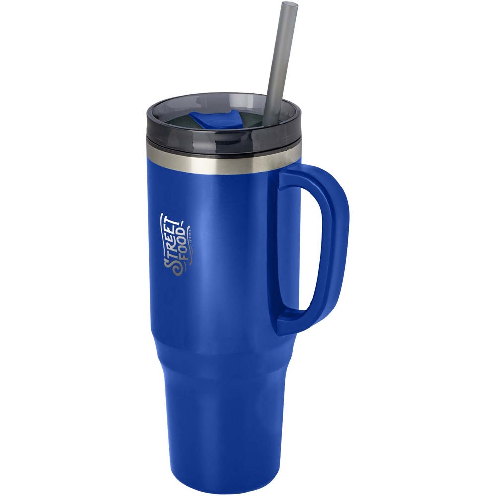 Melbourne 1200 ml RCS-gecertificeerde geïsoleerde beker met rietje