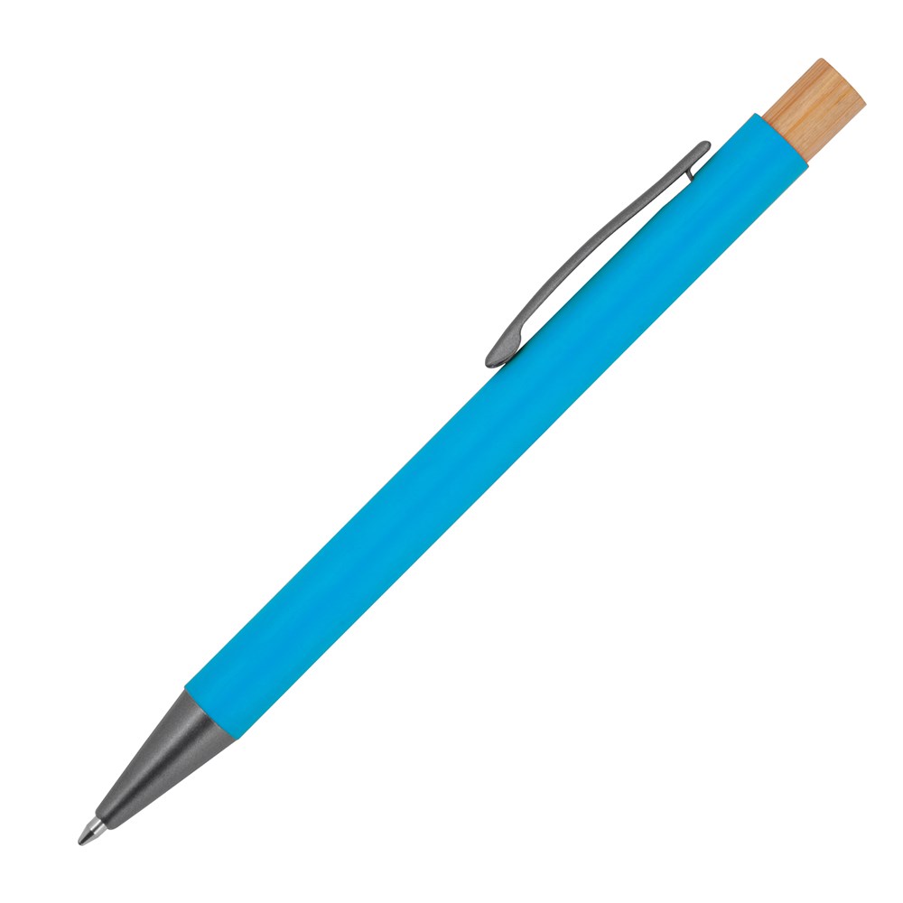 Pen van gerecycled aluminium met bamboe drukker