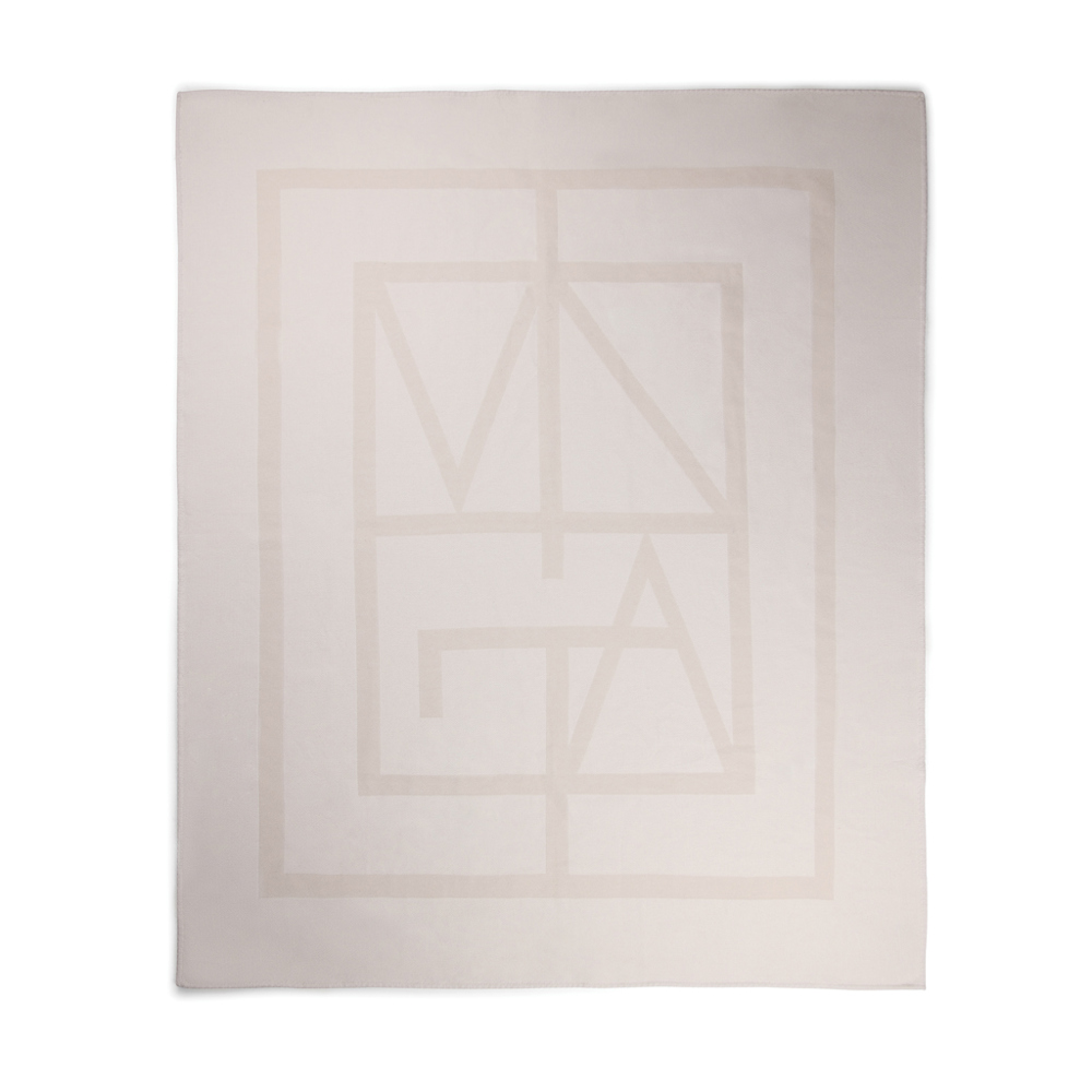 VINGA Monogram GRS deken - bedrukt of onbedrukt verkrijgbaar - gebroken wit (± PMS 11-0604 TPX)
