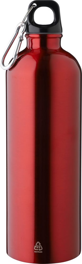 Gerecyclede roestvrijstalen enkelwandige fles (750 ml) Emeric - voor bedrijven en relatiegeschenken - rood