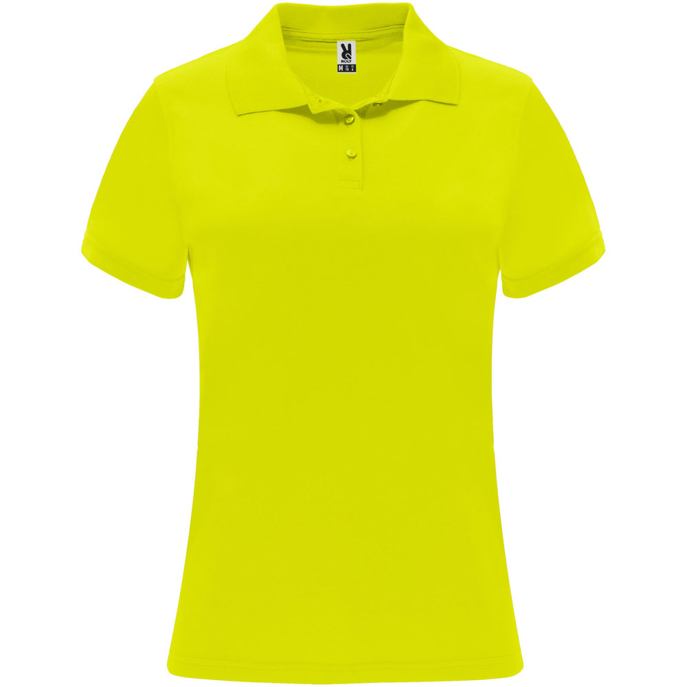 Monzha sportpolo met korte mouwen voor dames - met logo of onbedrukt bestellen - Fluorgeel