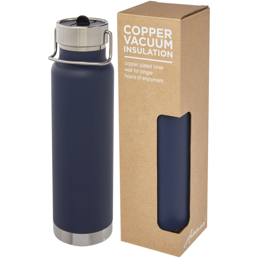 Thor 750 ml koperen vacuümgeïsoleerde drinkfles - voor bedrijven en relatiegeschenken - Donkerblauw
