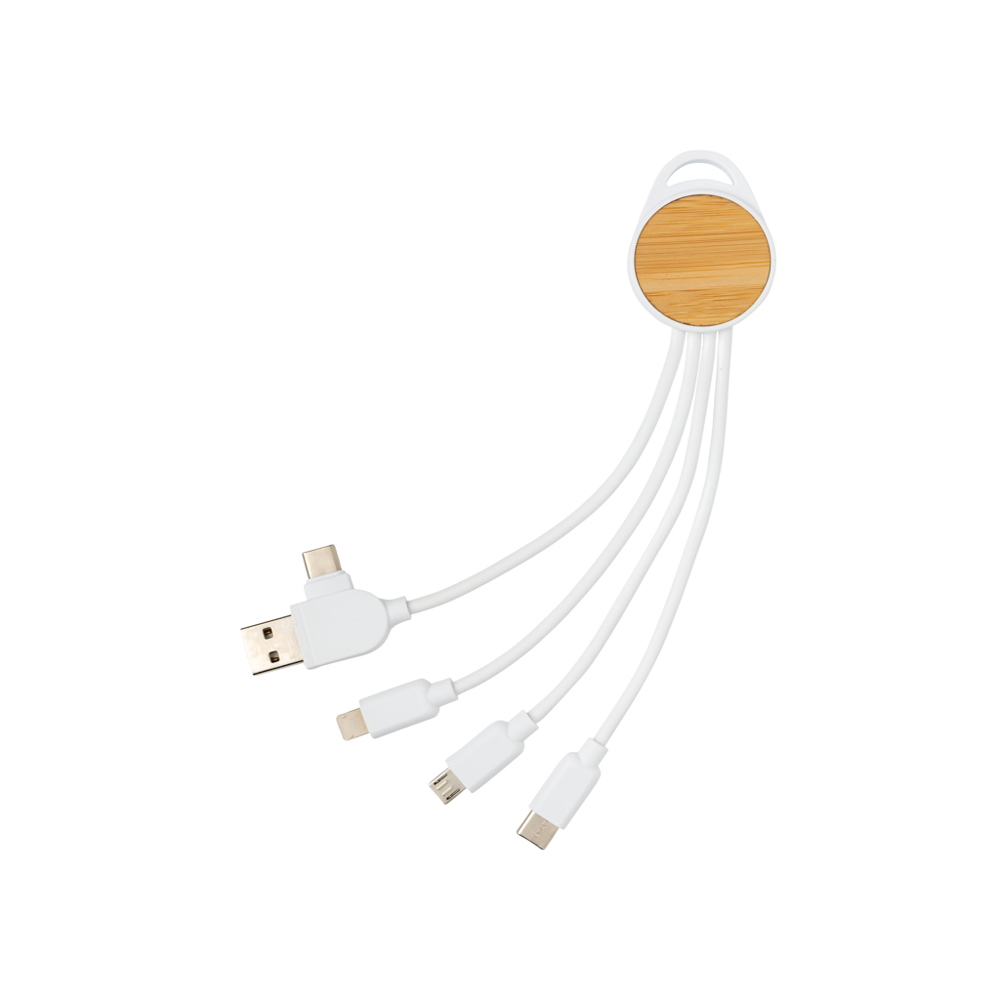 RCS gerecycled plastic Ontario 6-in-1 ronde kabel - bedrukt of onbedrukt verkrijgbaar