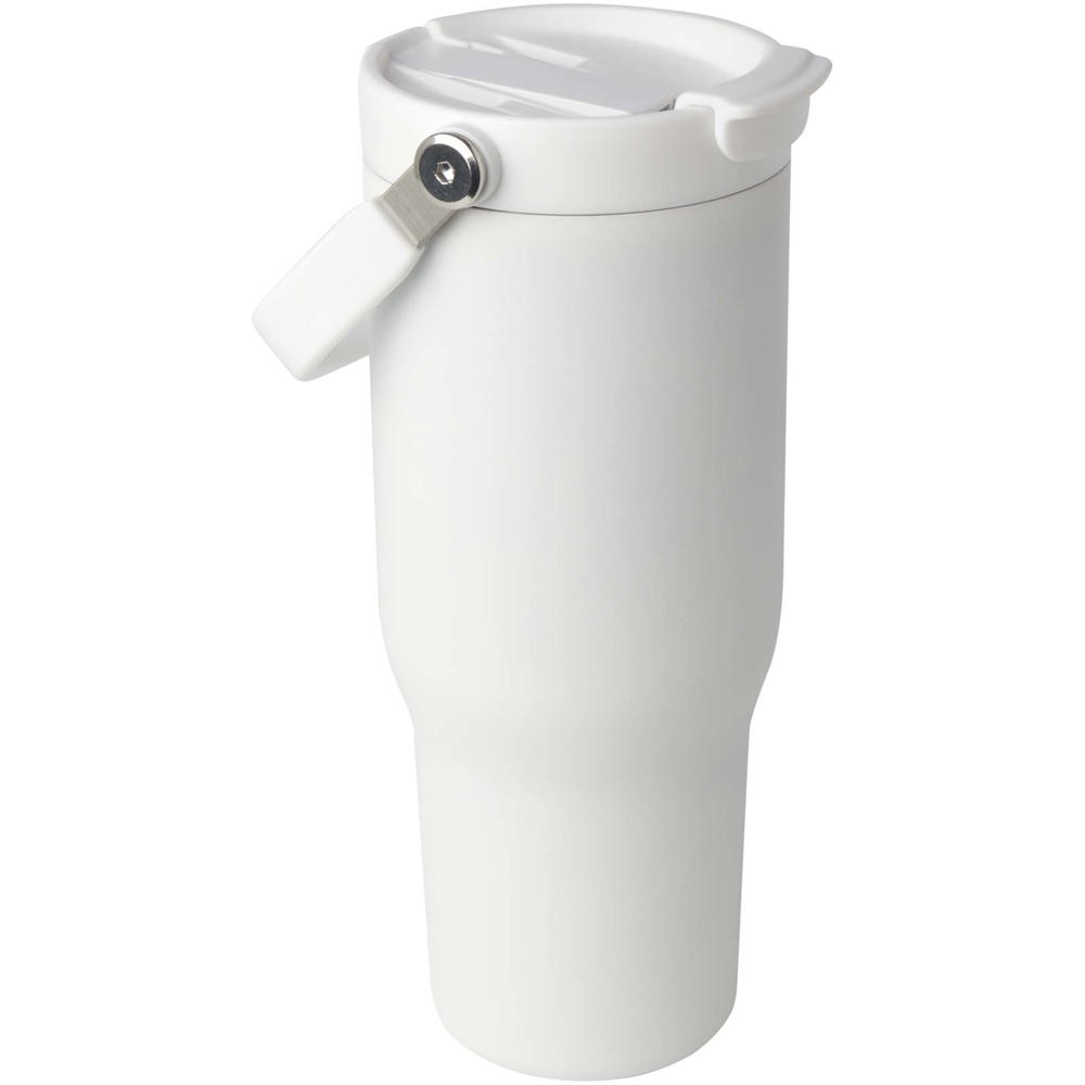 Bronx 900 ml RCS gecertificeerde, vacuüm geïsoleerde beker van gerecycled roestvrij staal en koper met deksel - Wit