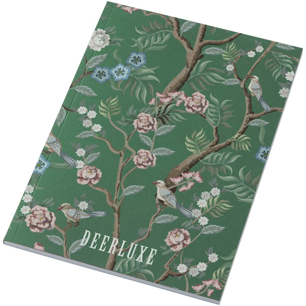 Novella Austen A5 notitieboek met zachte cover, 50 vellen - met logo of onbedrukt bestellen - Groen