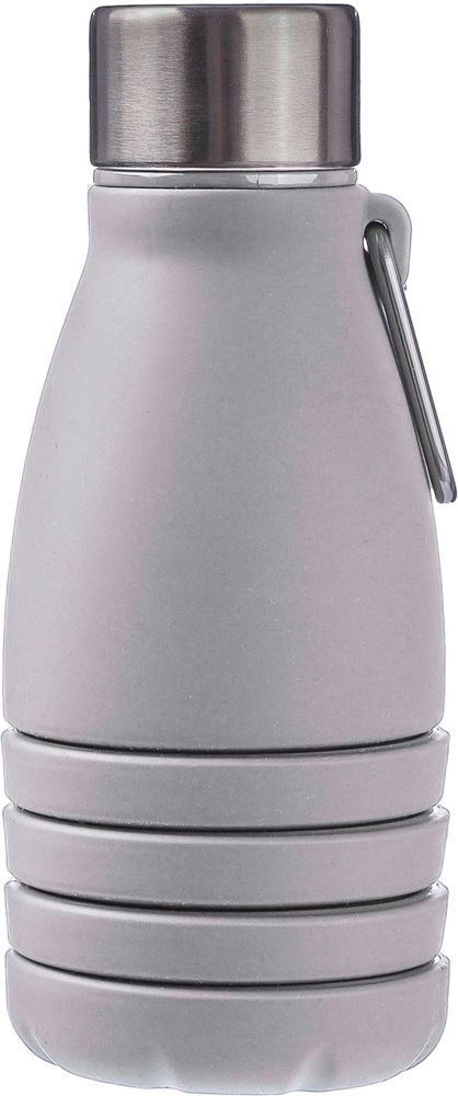 Siliconen opvouwbare drinkfles 550 ml Erin - met logo of onbedrukt bestellen - grijs