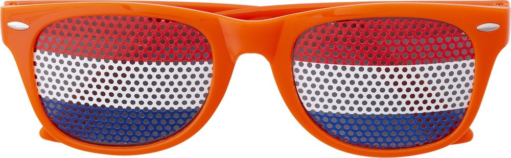 Plexiglas zonnebril met landen vlag Lexi - met logo of onbedrukt bestellen - rood/wit/blauw