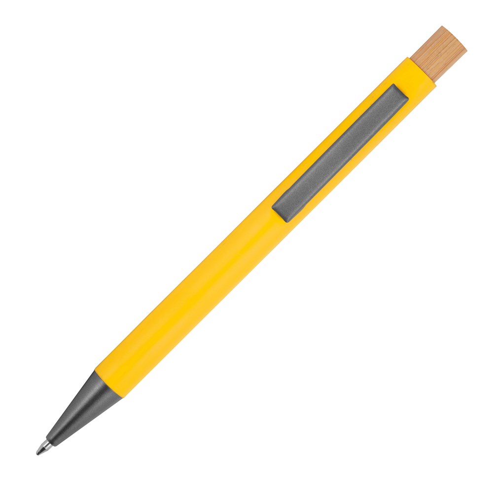 Pen van gerecycled aluminium met bamboe drukker
