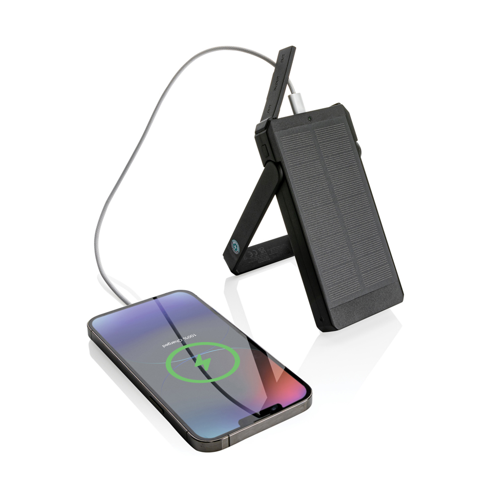 Skywave RCS gerecyclede kunststof zonne-powerbank 10000 mAh