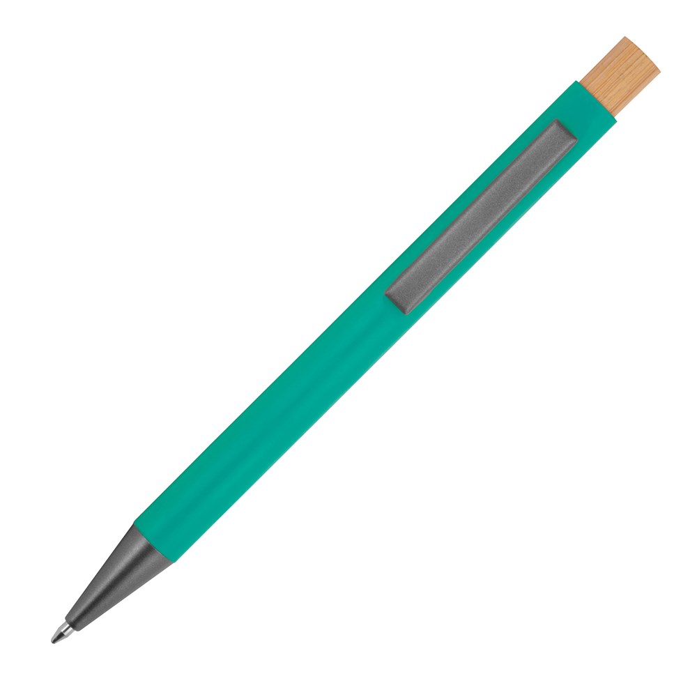 Pen van gerecycled aluminium met bamboe drukker