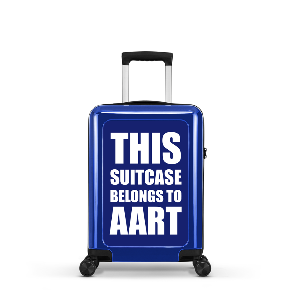 STICKERCASE® 20" Handbagage donker blauw - met gepersonaliseerde sticker en/of individuele namen