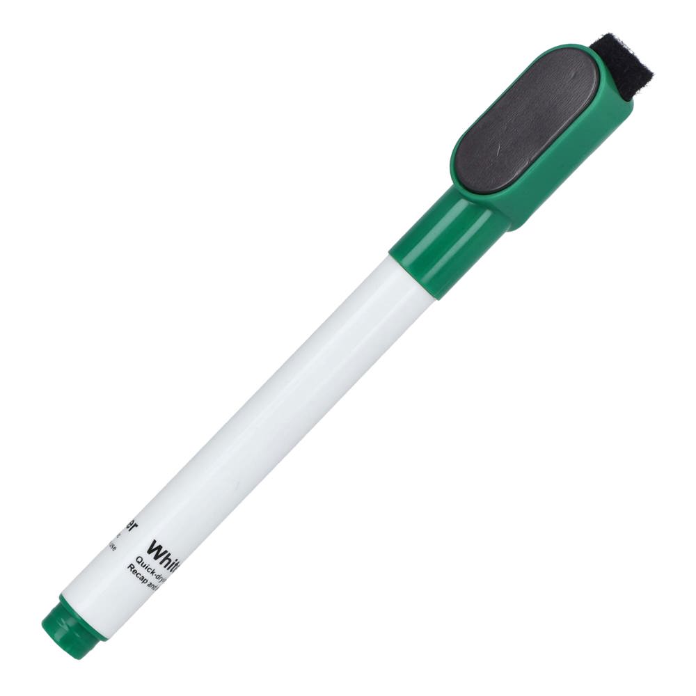 Whiteboardmarker met magneet en wisser - met logo of onbedrukt bestellen - Groen