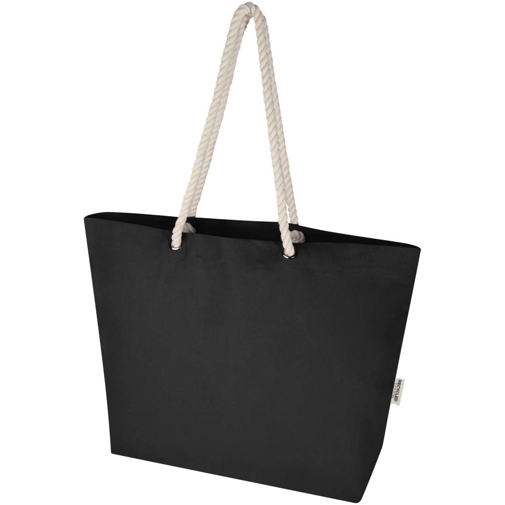 Florida 270 g/m² GRS gerecyclede strandtas 18L - met logo of onbedrukt bestellen - Zwart, Zwart