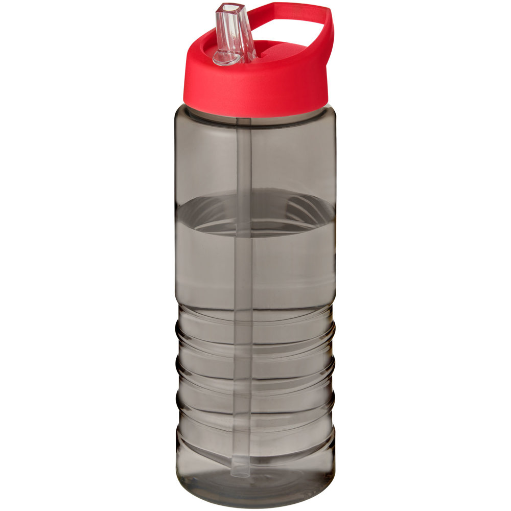 H2O Active® Eco Treble 750 ml drinkfles met tuitdeksel - bedrukt of onbedrukt verkrijgbaar - Houtskool, Rood