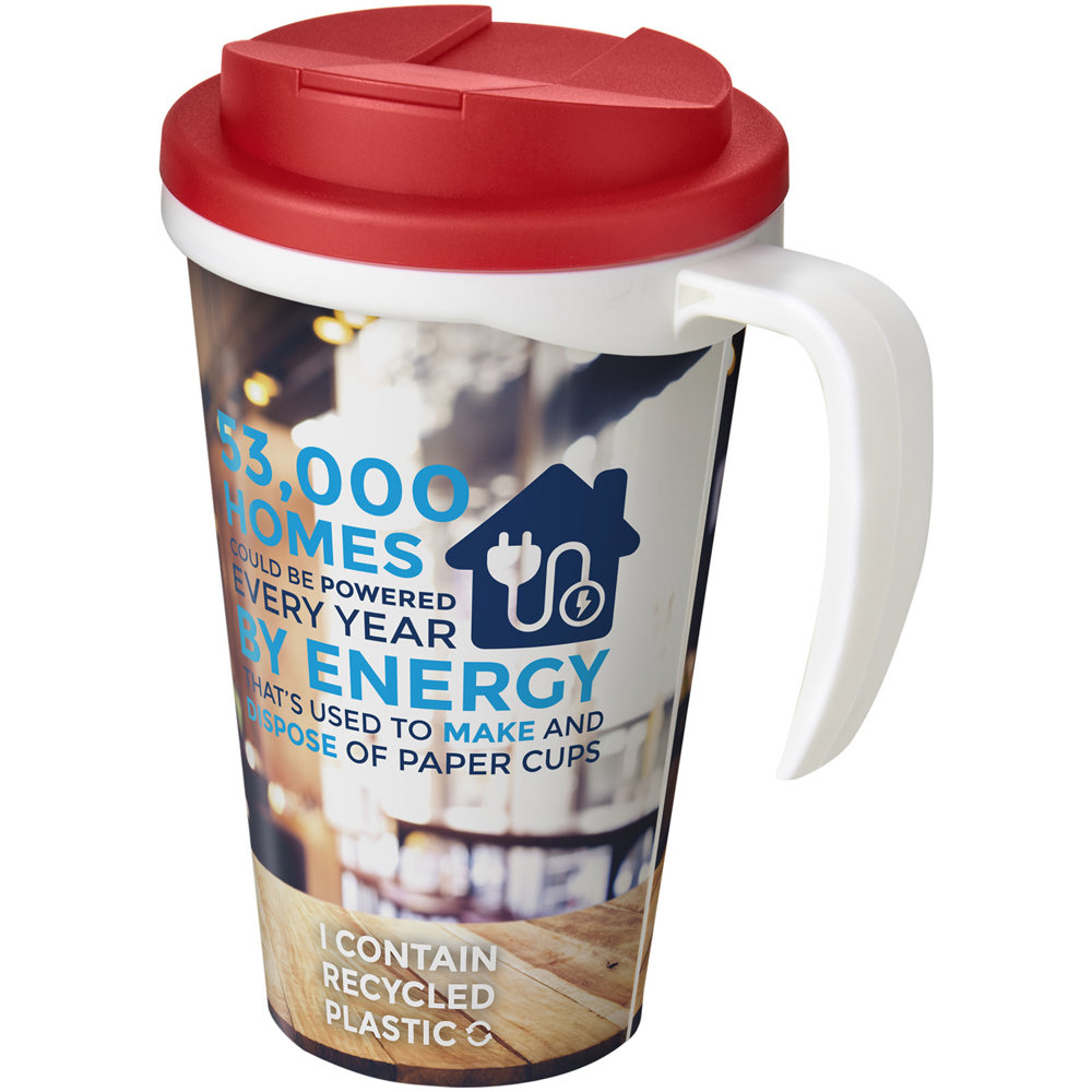 Brite-Americano® Grande 350 ml geïsoleerde beker - met logo of onbedrukt bestellen - Wit, Rood