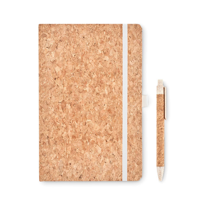 SUBER SET - A5 kurk notitieboek balpen set