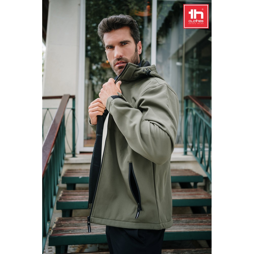 THC ZAGREB. Softshell herenjack van polyester en elastaan - bedrukt of onbedrukt verkrijgbaar
