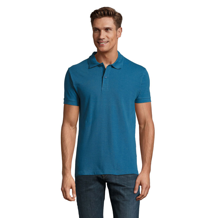 PERFECT MEN - PERFECT HEREN Polo 180g - voor bedrijven en relatiegeschenken - Leisteenblauw