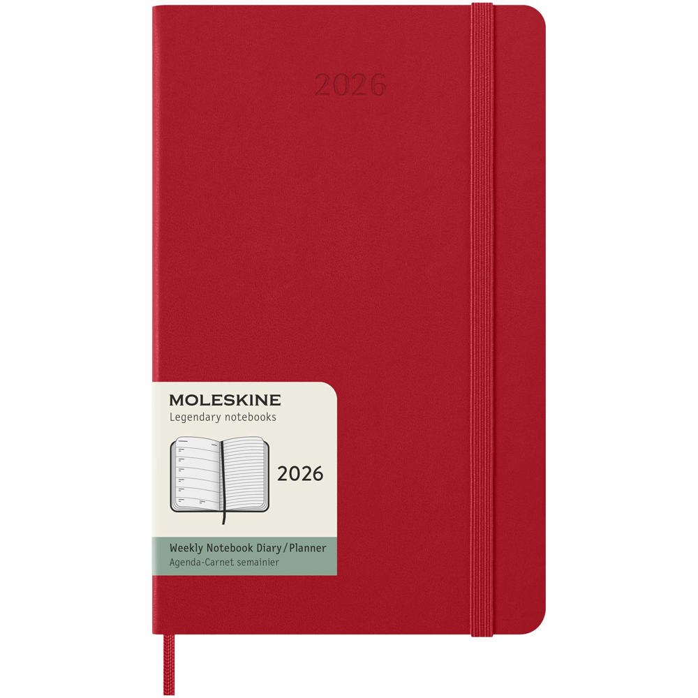 Moleskine week-agenda voor 12 maanden met harde kaft L - voor bedrijven en relatiegeschenken - Scharlakenrood