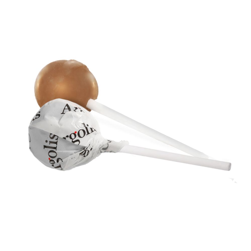 Ronde lolly - bedrukt of onbedrukt verkrijgbaar - Wit/Bruin